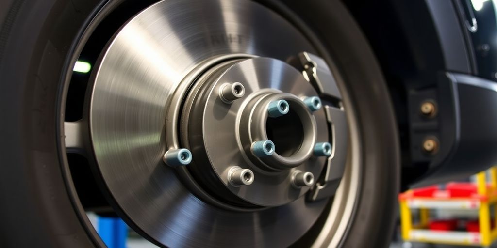 Kia Sorento brake disc, caliper, and pads.