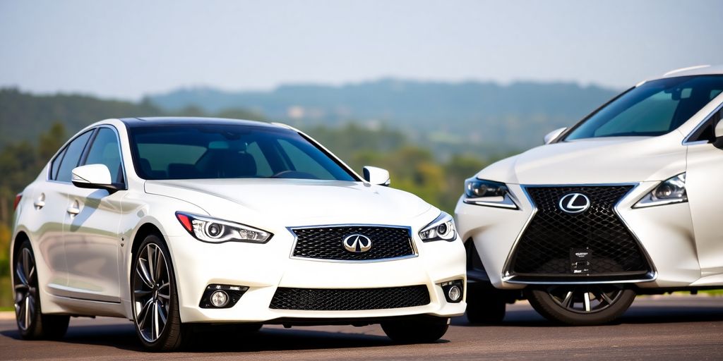 Infiniti Q50 and Lexus IS350 F Sport parked side by side.